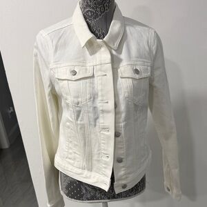 LOFT White Denim Jean Jacket - Button-Front